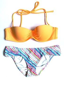 Купальник Victoria's Secret бандо з кольоровими плавками, S+XS